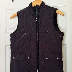 Lauren Ralph Lauren Women's Black Zip Up Vest.